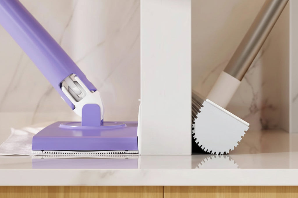 Wet Wipe Cleaning Mop – Hands-Free Mini Mop with 360° Rotation & 10 Disposable Wipes Included | Compact Home Cleaning Tool