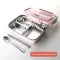 Stainless Steel Bento Lunch Box with Airtight Lid Compartments and Cutlery - Image 4