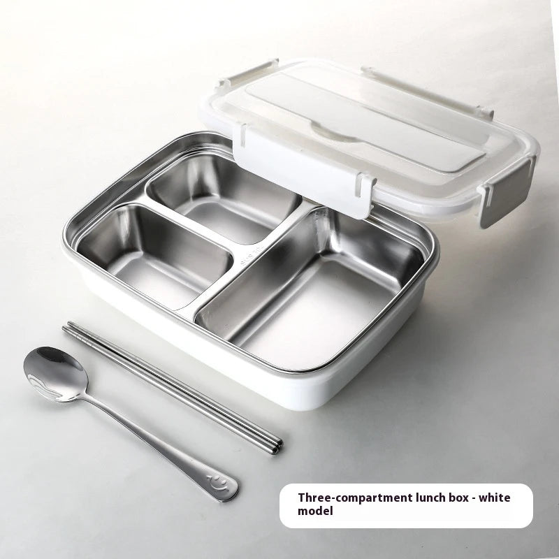 Stainless Steel Bento Lunch Box with Airtight Lid Compartments and Cutlery - Image 5
