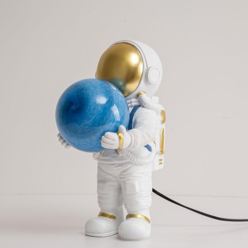 Table Lamp Mid Century Modern Touch Astronaut with Glowing Globe Bedside Set Of 2 - Image 2