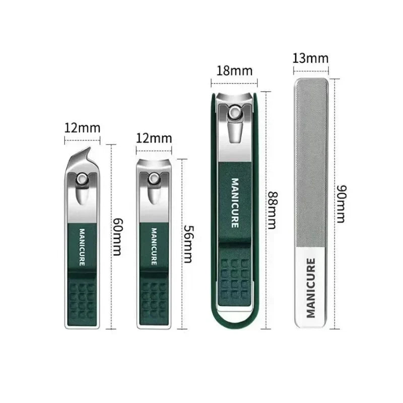 Toe Nail Clipper Set with Fingernail Stainless Steel Professional Tools File and Storage Case - Image 7