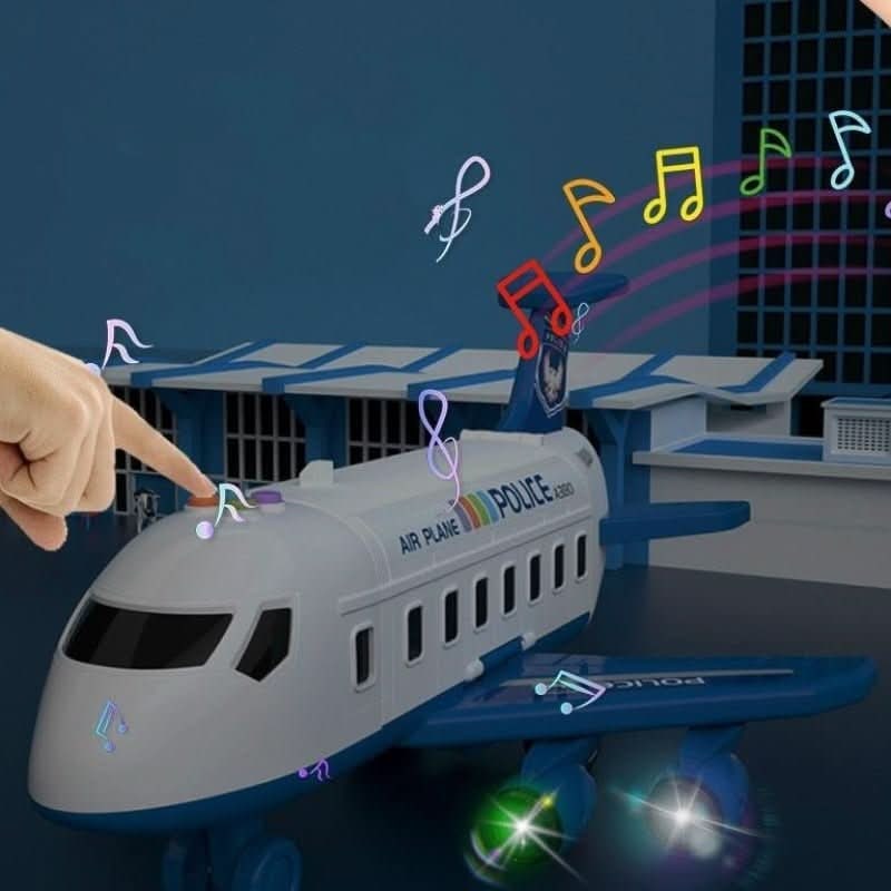 Toy Airplane Playset with Fold-Out Tracks Working Crane and Mini Vehicles - Image 7
