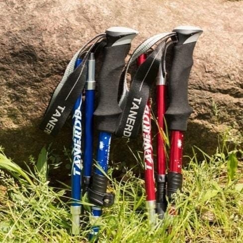 Trekking Poles Collapsible Folding Walking Sticks with Adjustable Height and Foam Grip - Image 2