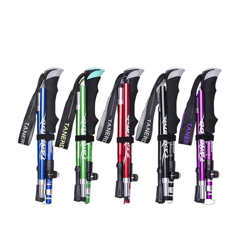 Trekking Poles Collapsible Folding Walking Sticks with Adjustable Height and Foam Grip - Image 8