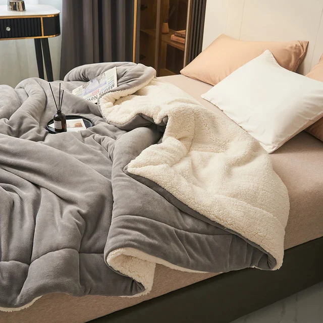 Ultra Plush Throw Blanket Softest Faux Fur Sherpa Fleece Quilted - Image 2