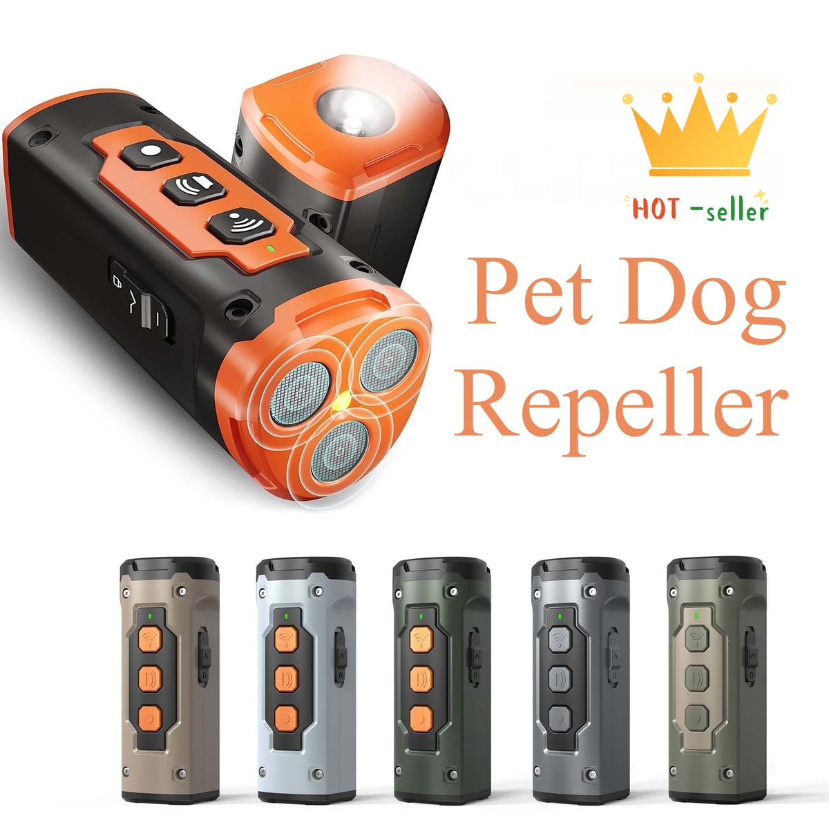 Ultrasonic Dog Deterrent and Repeller Device with LED Flashlight and Wrist Strap - Image 5