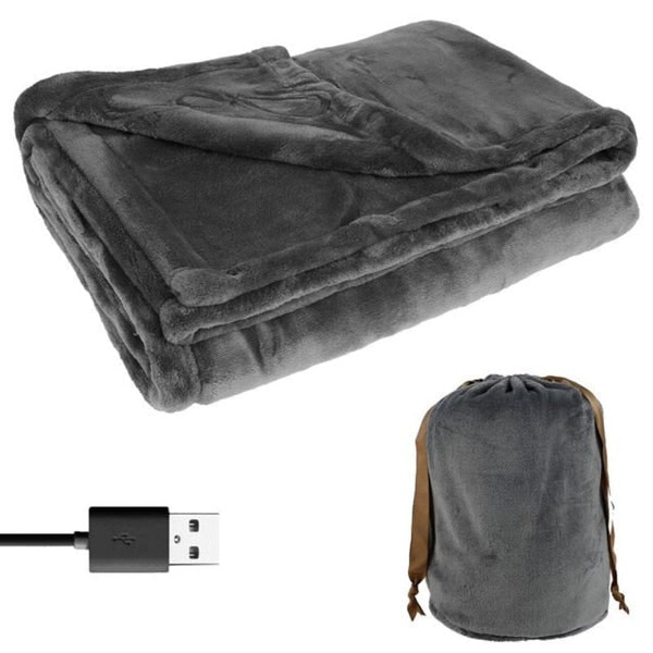 USB Heated Blanket with Plush Fleece Energy Efficient Electric with Storage Bag - Image 3