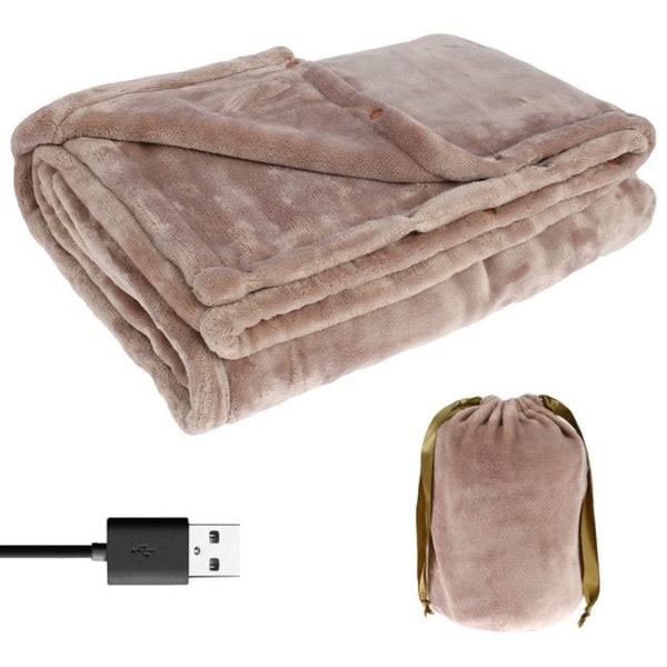 USB Heated Blanket with Plush Fleece Energy Efficient Electric with Storage Bag - Image 4