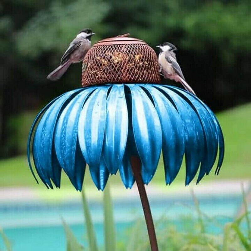 Blumen-Vogelfutterspender für Garten und Außenbereiche – Dekorativer Hängespender, der Vögel in Ihren Garten lockt