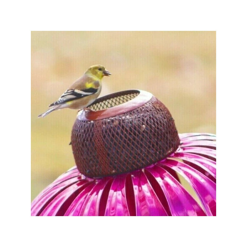 Mangeoire fleurie pour oiseaux destinée au jardin et aux espaces extérieurs – Mangeoire suspendue décorative pour attirer les oiseaux dans votre jardin