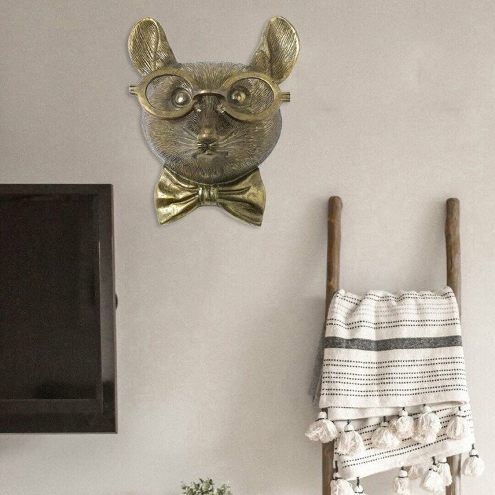 Wall Art Metal Animal Head Sculpture with Textured Antique Bronze Finish - Image 11