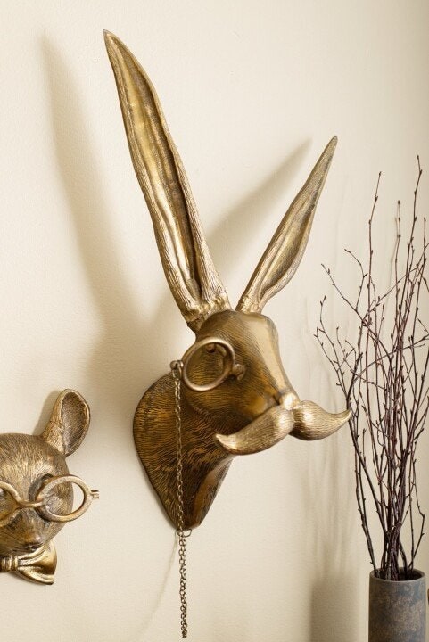 Wall Art Metal Animal Head Sculpture with Textured Antique Bronze Finish - Image 17