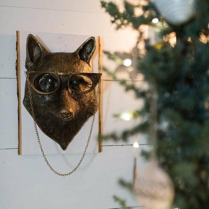 Wall Art Metal Animal Head Sculpture with Textured Antique Bronze Finish - Image 3