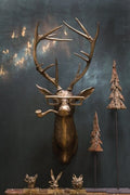 Wall Art Metal Animal Head Sculpture with Textured Antique Bronze Finish - Image 4