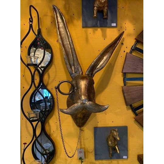 Wall Art Metal Animal Head Sculpture with Textured Antique Bronze Finish - Image 6