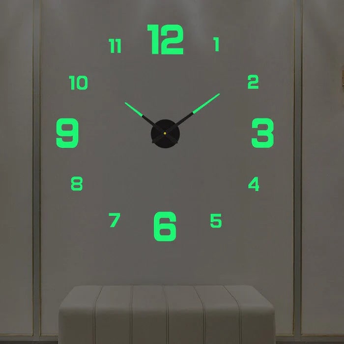 Wall Clock with 3D Self-Adhesive Numbers and Silent Battery Operated Mechanism - Image 9