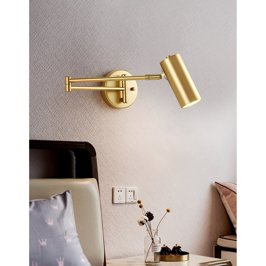 Wall Sconce with Adjustable Swing Arm and Focused LED Reading Light - Image 11