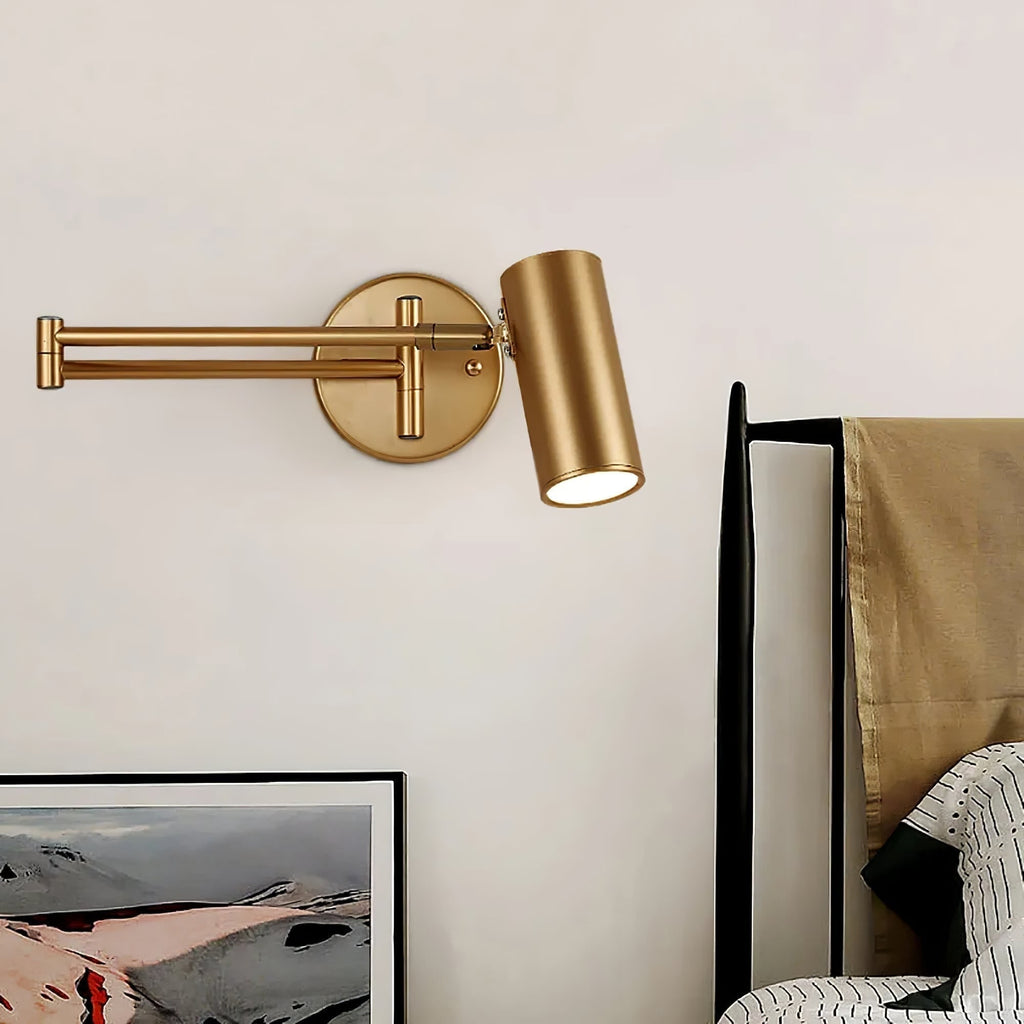 Wall Sconce with Adjustable Swing Arm and Focused LED Reading Light - Image 6
