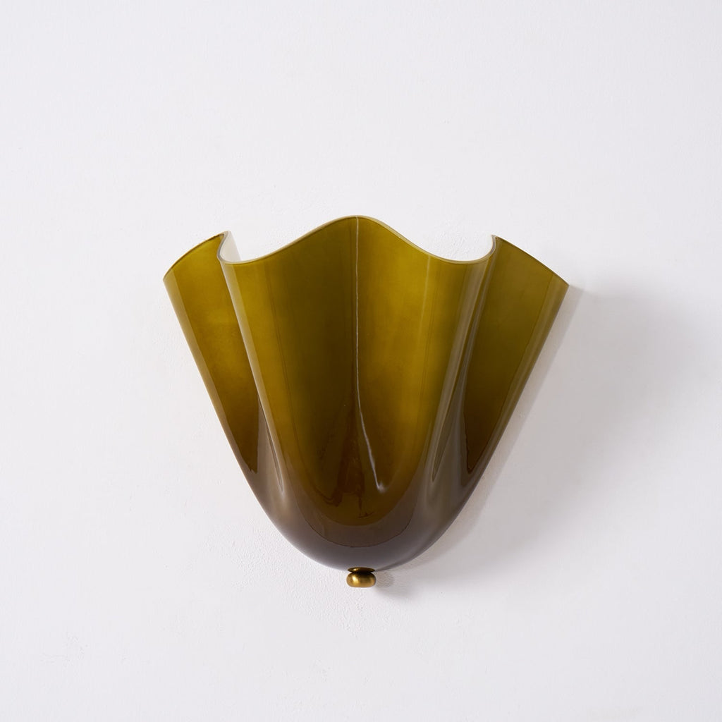 Wall Sconce with Wavy Glass Shade and Warm Ambient Lighting - Image 35