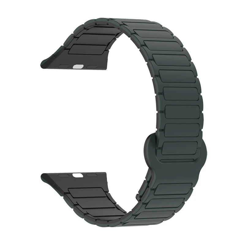 Watch Band with Magnetic Closure and Ribbed Silicone Design - Image 24