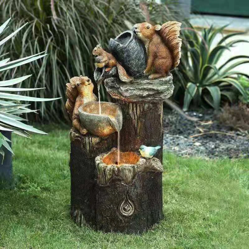 Water Fountain Solar Powered Tabletop with LED Lighting and Hand-Painted Animal Figure - Image 12