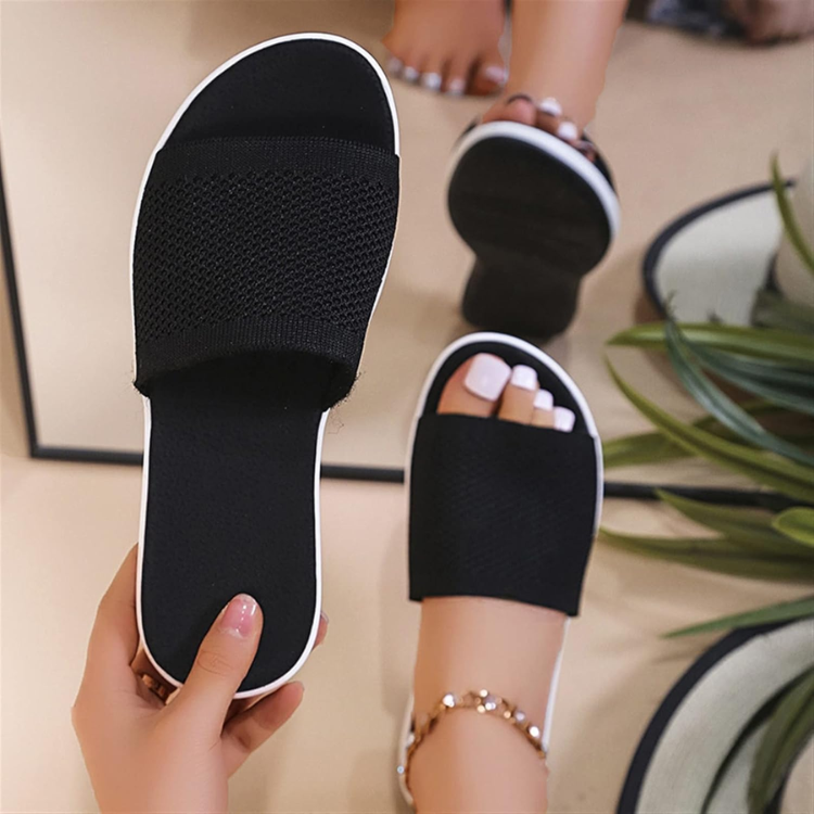 Women's Comfortable Slide Sandals with Mesh Strap and Cushioned Wedge Sole - Image 5