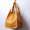 Women's Leather Tote Bag with Slouchy Unstructured Design and Large Front Pocket for Work - Image 1