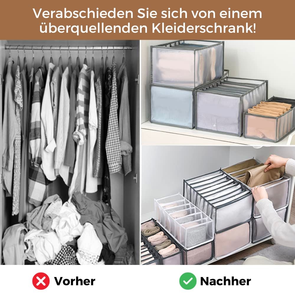 Women's Mesh Clothes Drawer Organizer with Divided Compartments and Closet Dividers - Image 1