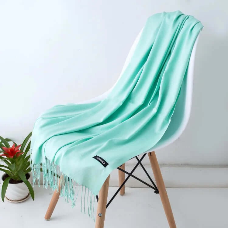 Women's Pashmina Shawl Scarves Cashmere Wrap with Fringed Ends Knit - Image 13