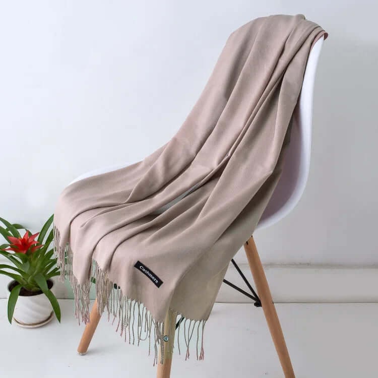 Women's Pashmina Shawl Scarves Cashmere Wrap with Fringed Ends Knit - Image 14