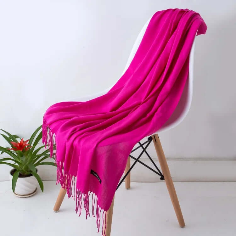 Women's Pashmina Shawl Scarves Cashmere Wrap with Fringed Ends Knit - Image 17