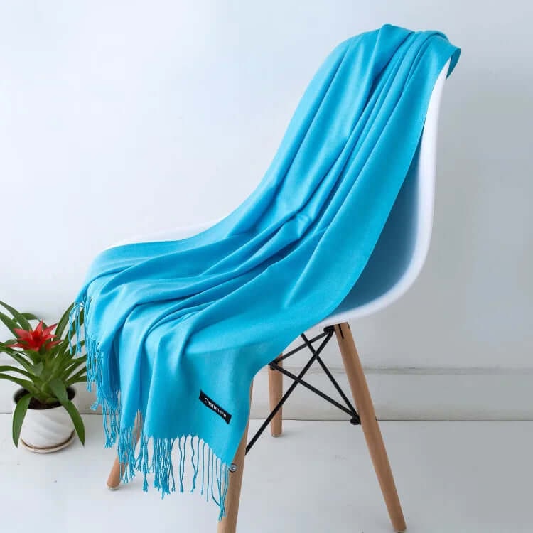 Women's Pashmina Shawl Scarves Cashmere Wrap with Fringed Ends Knit - Image 19