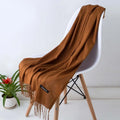 Women's Pashmina Shawl Scarves Cashmere Wrap with Fringed Ends Knit - Image 33
