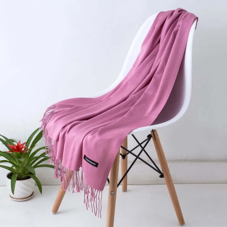 Women's Pashmina Shawl Scarves Cashmere Wrap with Fringed Ends Knit - Image 5