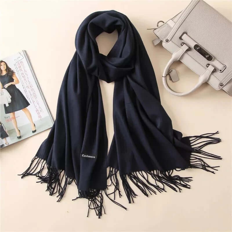 Women's Pashmina Shawl Scarves Cashmere Wrap with Fringed Ends Knit - Image 6
