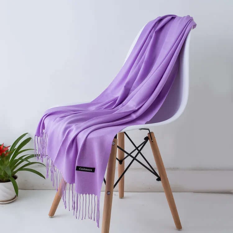 Women's Pashmina Shawl Scarves Cashmere Wrap with Fringed Ends Knit - Image 8