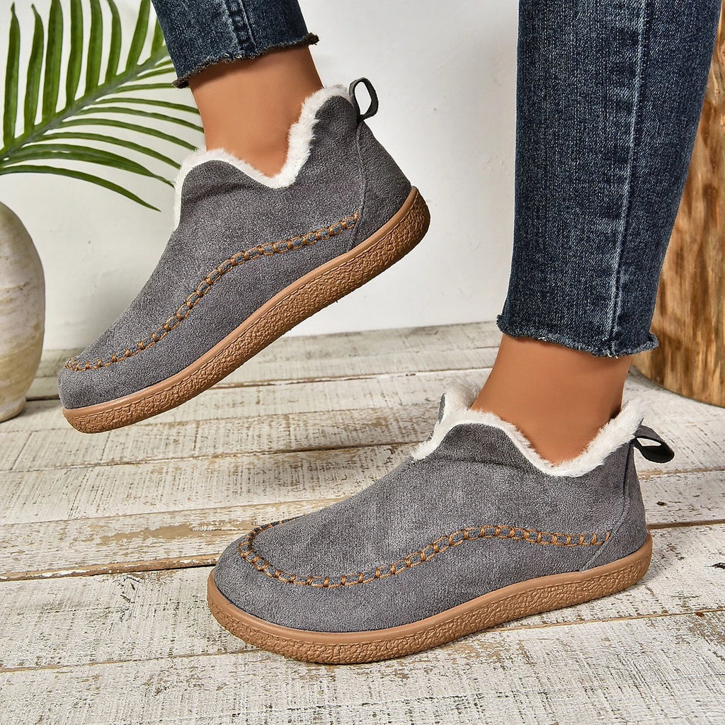 Women's Slipper Booties with Fleece Lining Sherpa Collar and Arch Support - Image 6