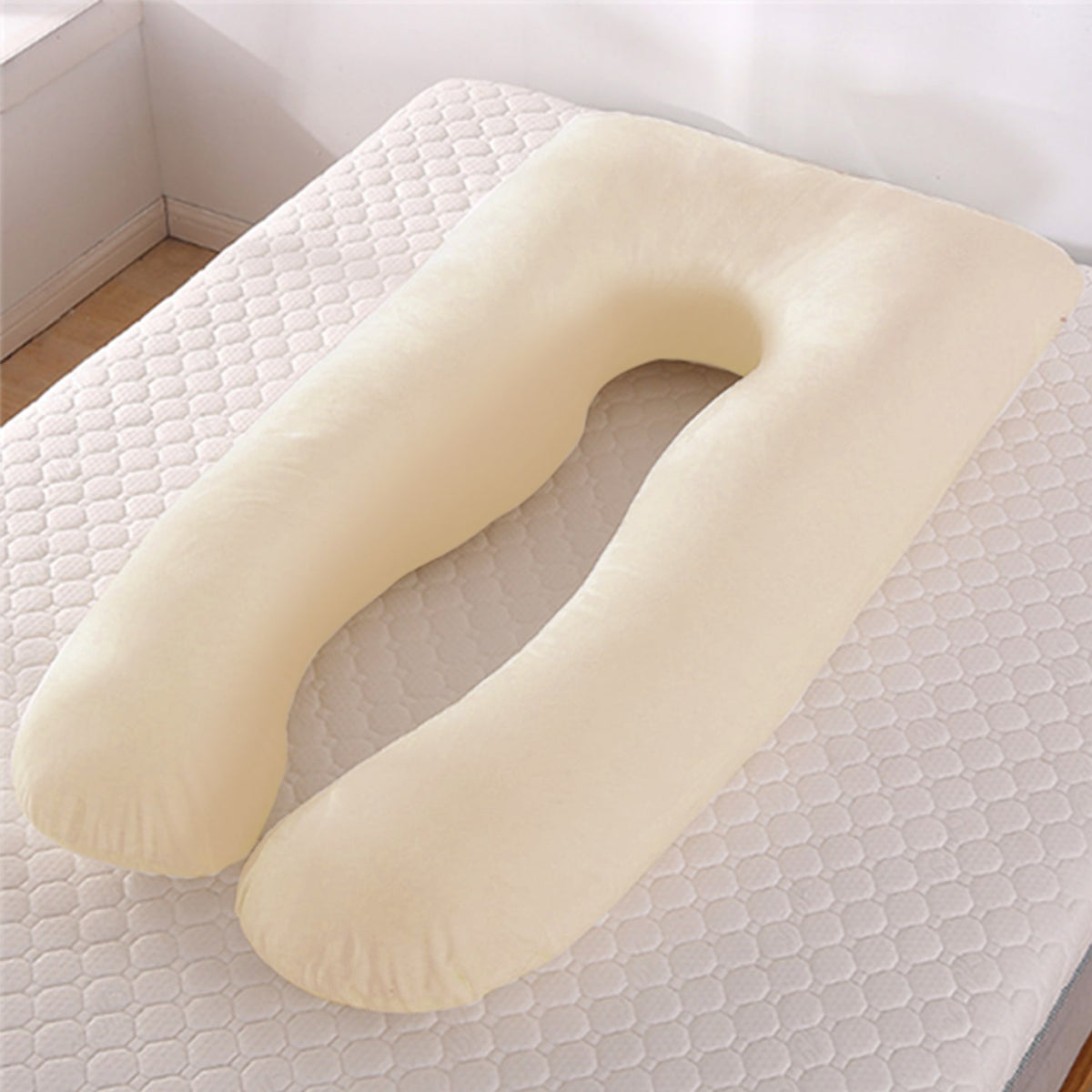 Women's U Shaped Full Body Pregnancy Pillow for Side Sleeping with Plush Fiber Fill - Image 9