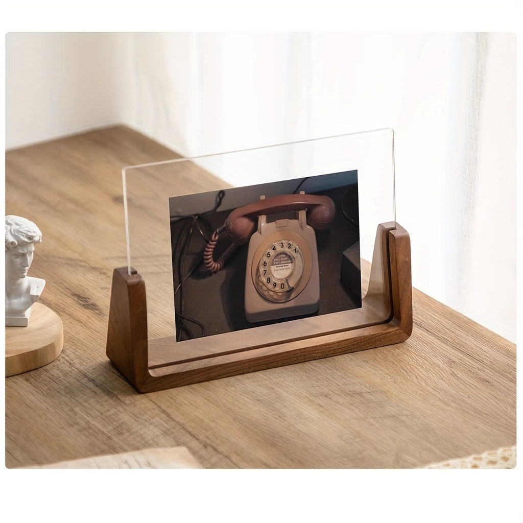 Wooden Tabletop Picture Frame with U-Shaped Base and Clear Acrylic Panels 11 X 14 - Image 10