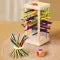 Wooden Tower Game with Colorful Sticks and Painted Balls - Image 1