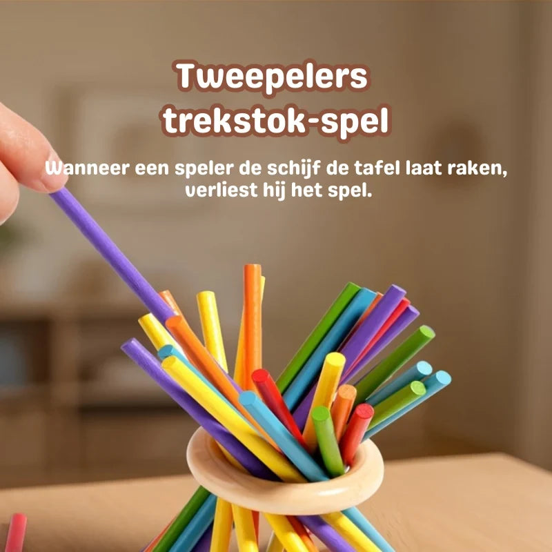 Wooden Tower Game with Colorful Sticks and Painted Balls - Image 5