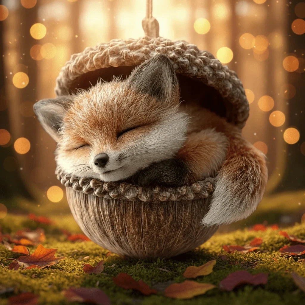 Woodland Animal Acorn Christmas Ornaments with 3D Printed Design and Hanging Loop - Image 6