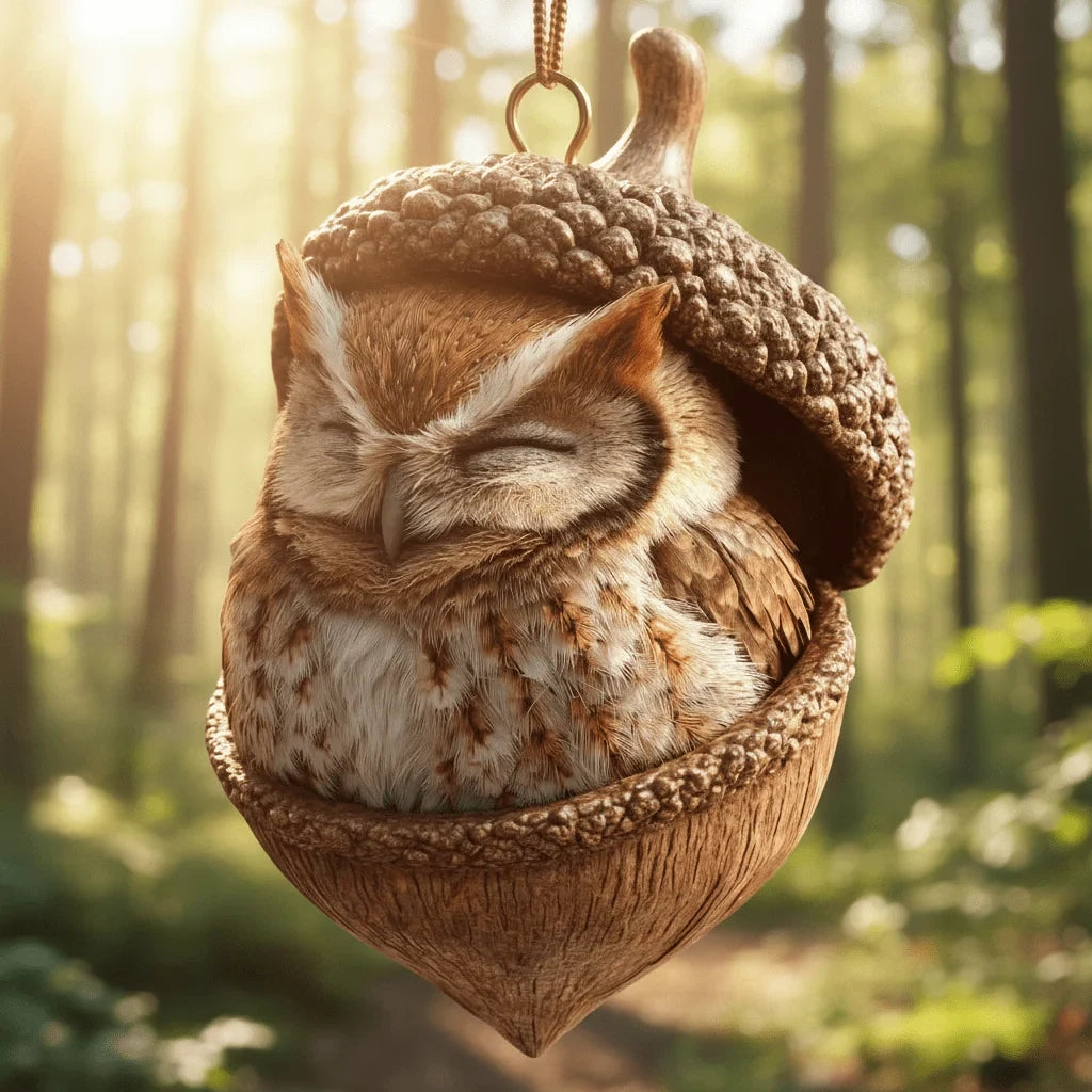 Woodland Animal Acorn Christmas Ornaments with 3D Printed Design and Hanging Loop - Image 7