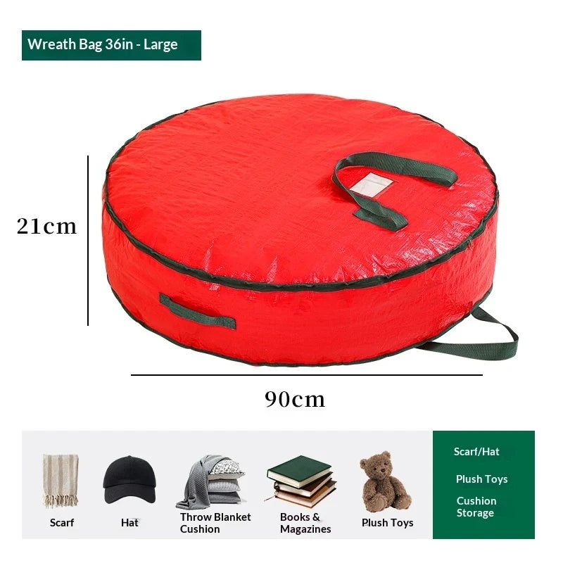 Wreath Storage Bag with Dual Zipper and Handles for Christmas Décor Organization - Image 15