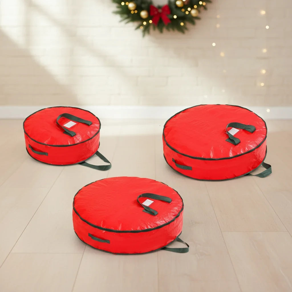 Wreath Storage Bag with Dual Zipper and Handles for Christmas Décor Organization - Image 5