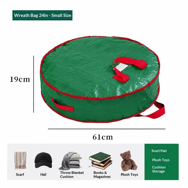 Wreath Storage Bag with Dual Zipper and Handles for Christmas Décor Organization - Image 9